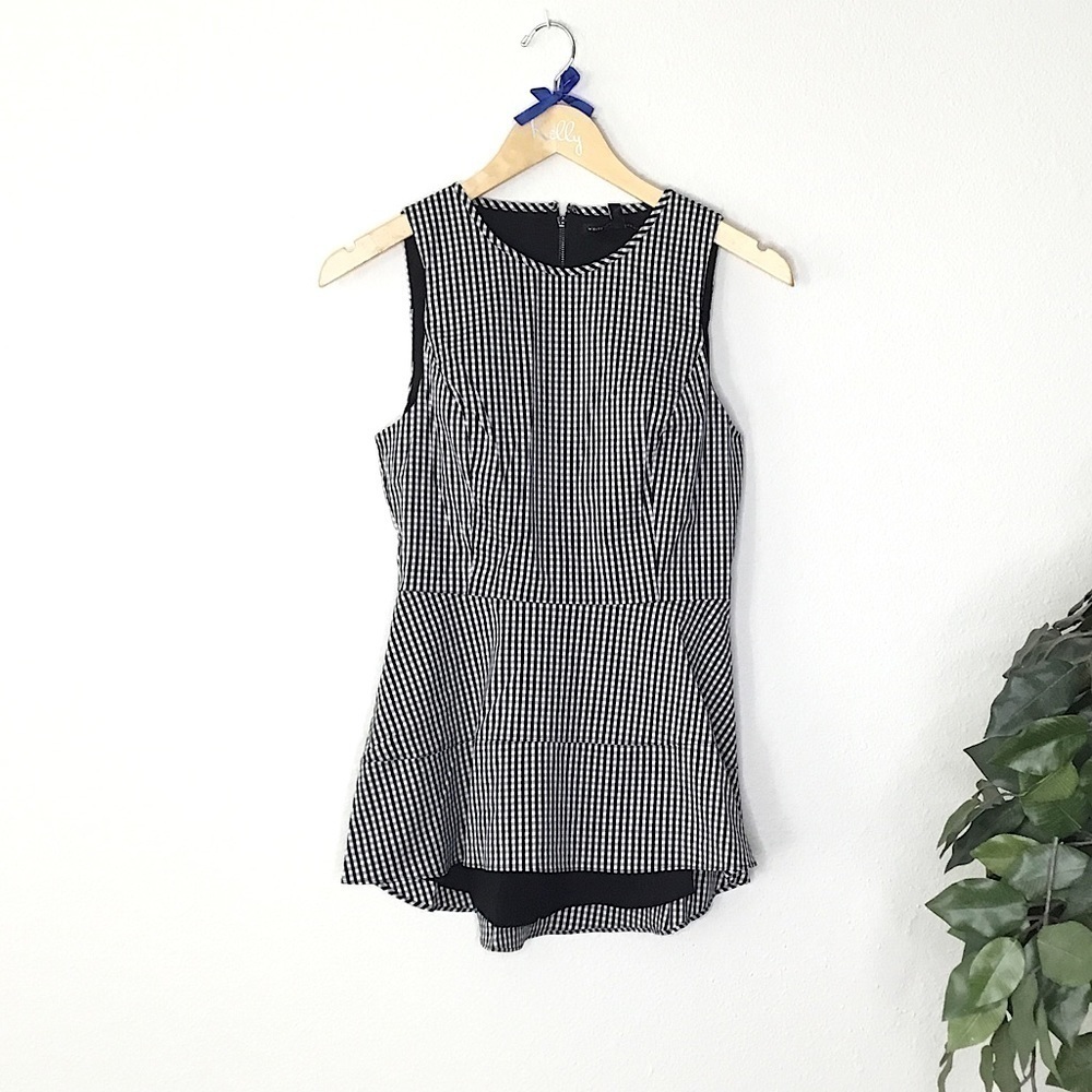 NWT White House Black Market Deliah Gingham Bodice Tank Top